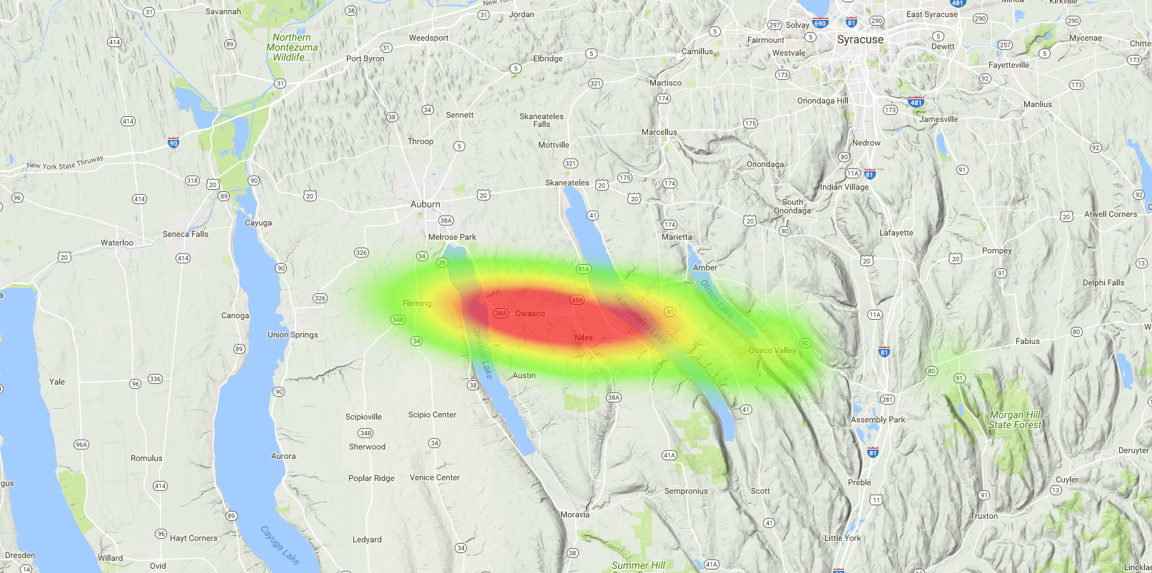 OLHZN-9 Weather Balloon Flight Prediction #8 Heat Map