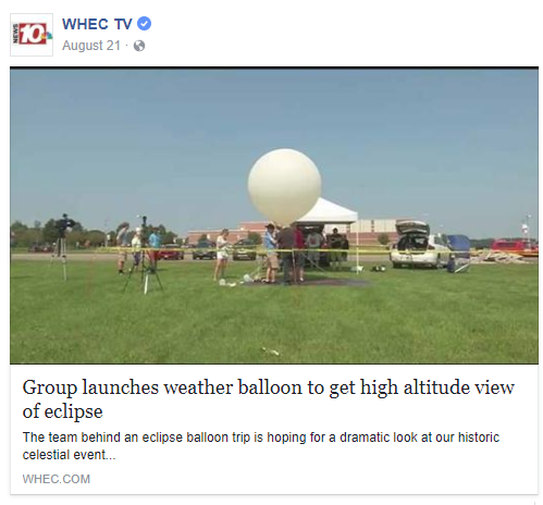 Group launches weather balloon to get high altitude view of eclipse