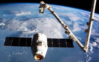 SpaceX Dragon capsule at the International Space Station