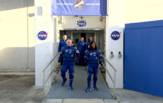 nasa-astronauts-suited-up,-head-to-launch-pad