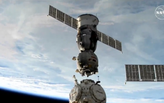 soyuz-spacecraft-undocks,-three-crew-members-headed-back-to-earth