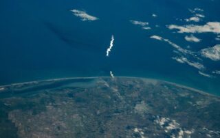 The launch of the SpaceX Starship 6 rocket seen from the space station