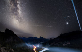 Meteors and Satellite Trails over the Limay River