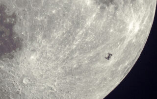 Space Station Silhouette on the Moon