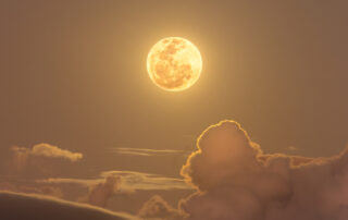 Clouds and the Golden Moon