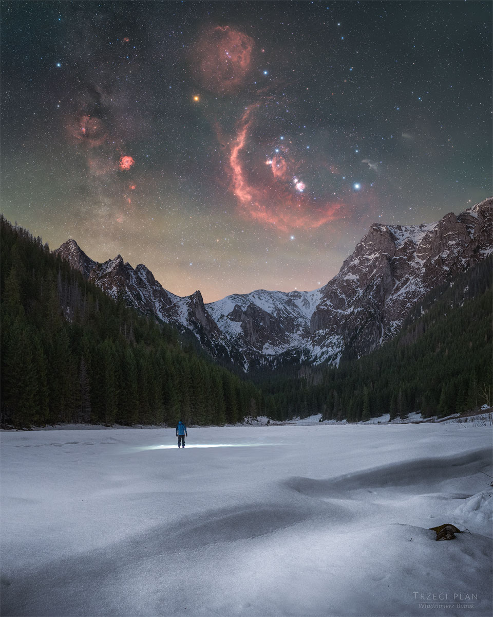 Orion’s Treasures over Snowy Mountains
