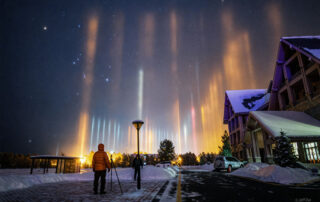 Light Pillars and Orion over Mohe
