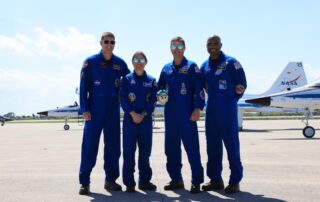 artemis-ii-crew-arrives-at-launch-site,-shares-moon-mascot