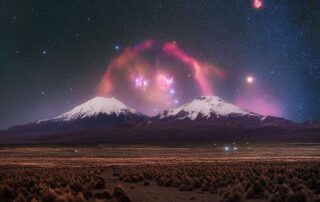 apod:-2026-july-28-–-barnards-loop-over-twin-volcanoes
