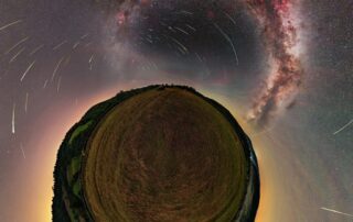 Perseids Over a little Planet
